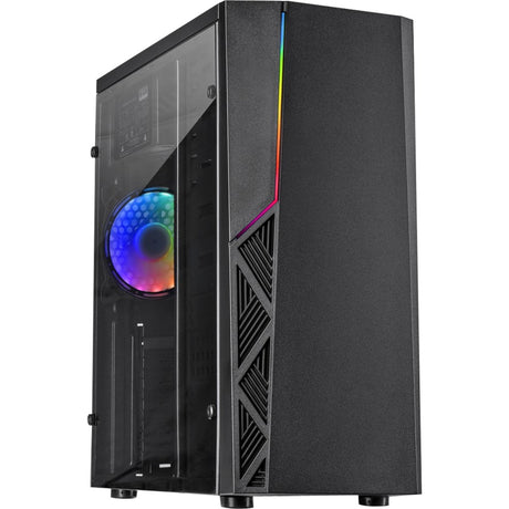 Inter-tech b-02 rgb midi tower case (black | 3x usb-a | rgb | window)