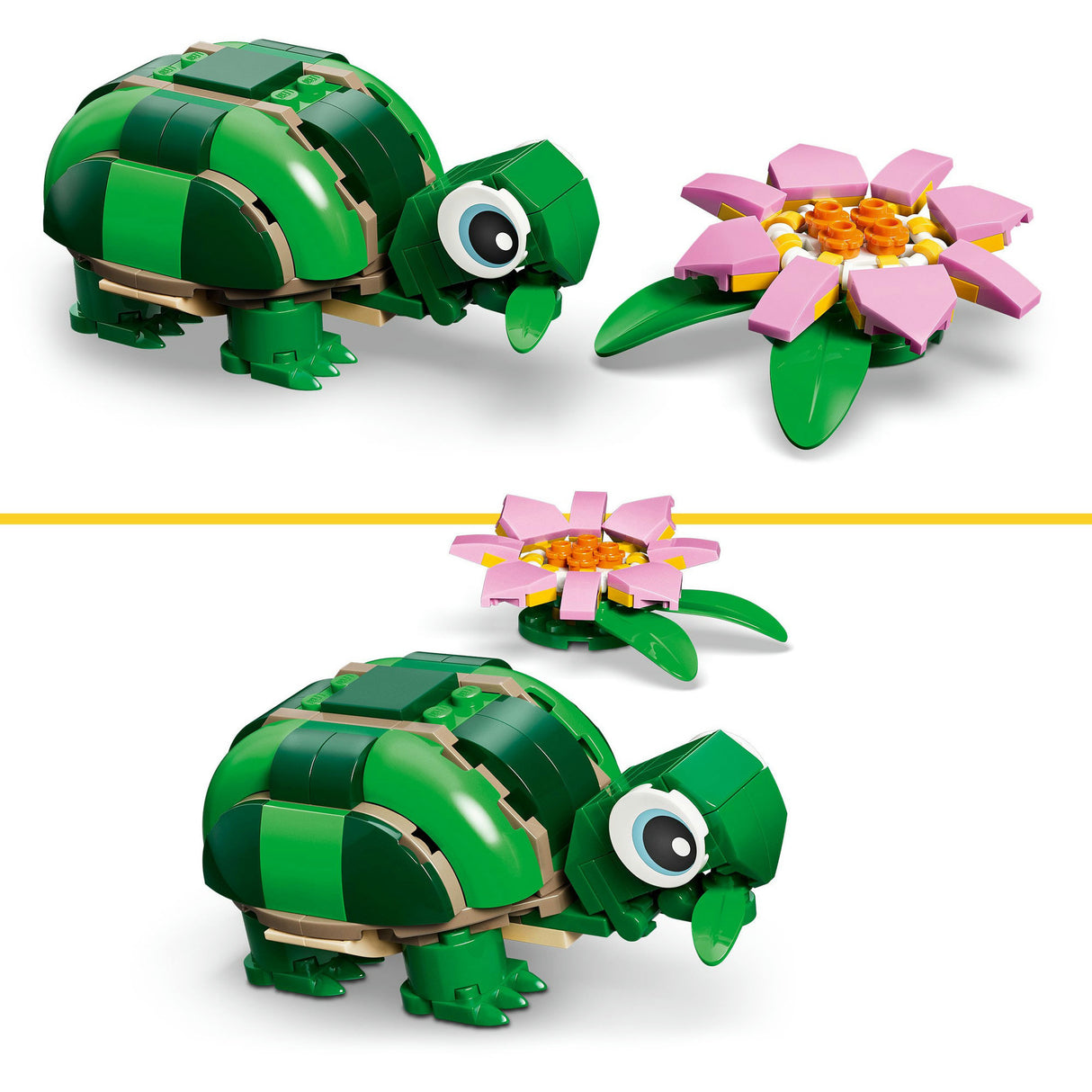 Lego ® creator 3in1 turtle with water lily - toy model - convert into a chameleon or frog - 31377