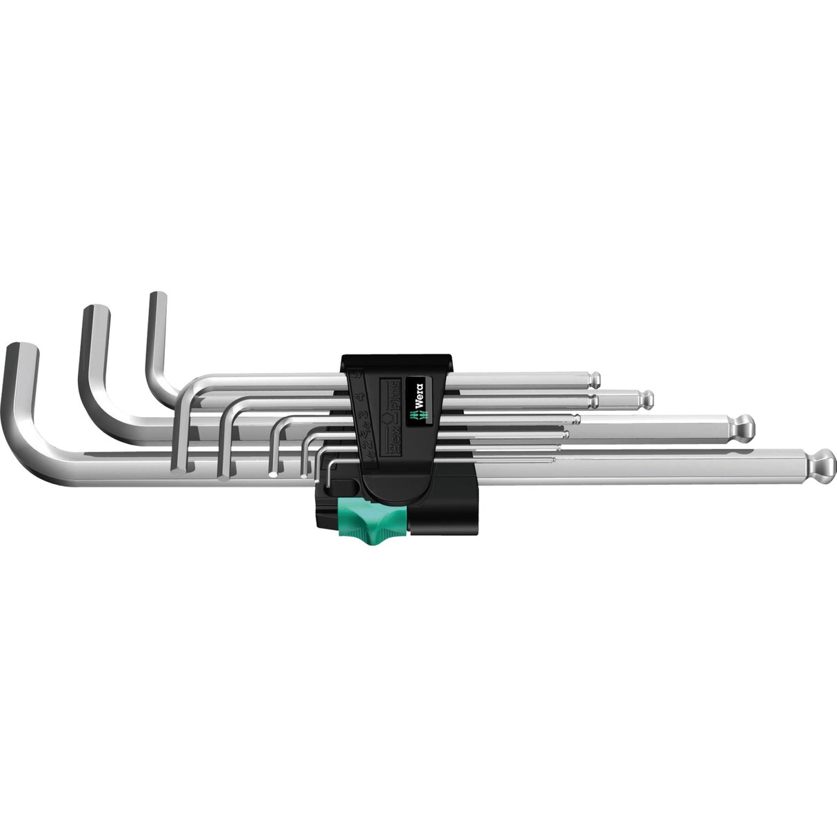 Conjunto de chaves Allen Wera 950 9 hex-plus 1 (cromado, 9 peças, 1,5 mm a 10 mm)