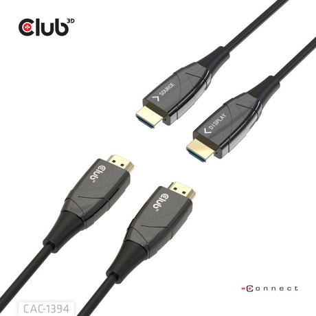 Kabel hybrydowy Club 3d HDMI AOC 8k60hz 4k120hz, kabel 100 m (czarny)