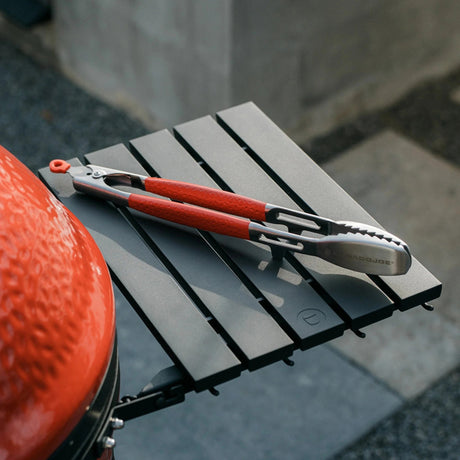Kamado Joe Krafted Steel Tongs Grill Utensils (Stainless Steel Red)