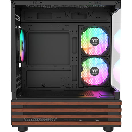 Thermaltake View 170 WS ARGB Mini Tower Case (Black Wood Grain | 2x USB-A | RGB | Window)