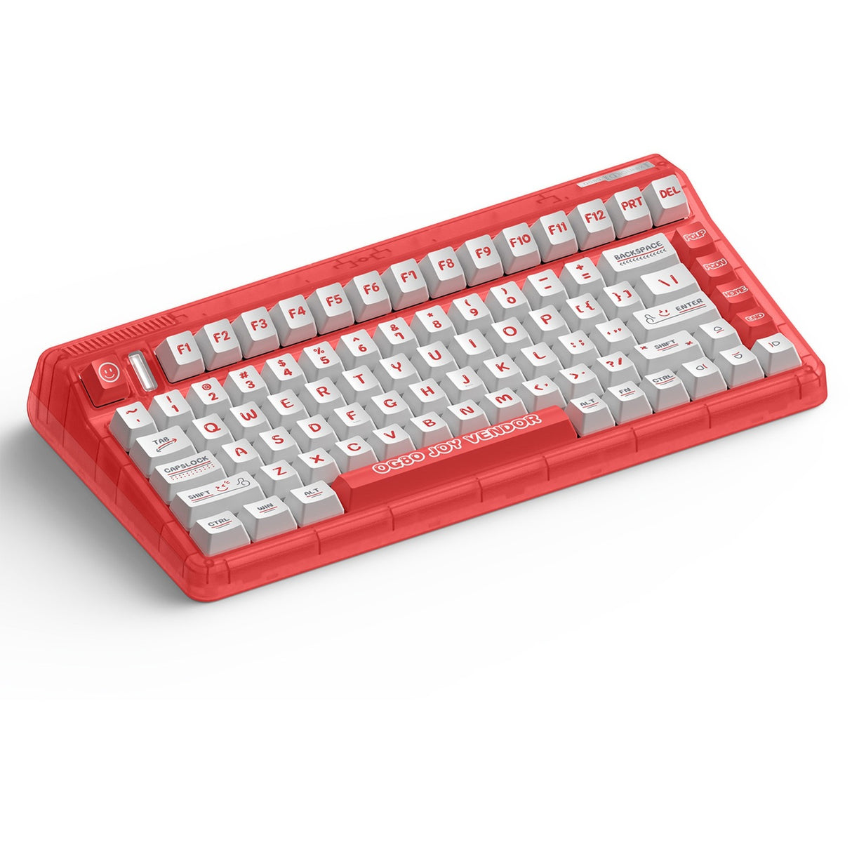 Bezdrátová mechanická klávesnice dodavatele Iqunix og80 joy (červená, rozložení us (qwerty), třešňová mx tichá červená, 80 % (tkl), rgb LED, vyměnitelná za provozu, pbt, 2,4 GHz | bluetooth 5.1 | usb-c)