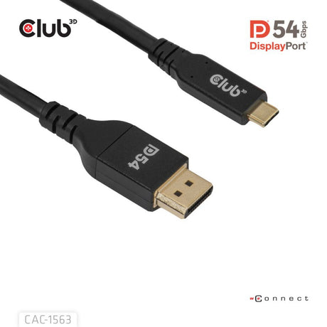 Club 3D USB-C na DisplayPort 2.1 DP54 obousměrný kabel, 8K120Hz 2m (černý)