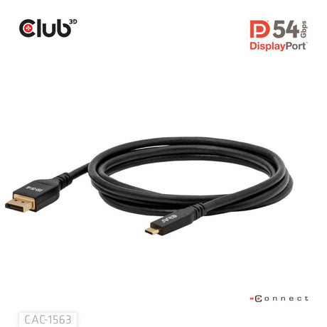 Club 3D USB-C na DisplayPort 2.1 DP54 obousměrný kabel, 8K120Hz 2m (černý)