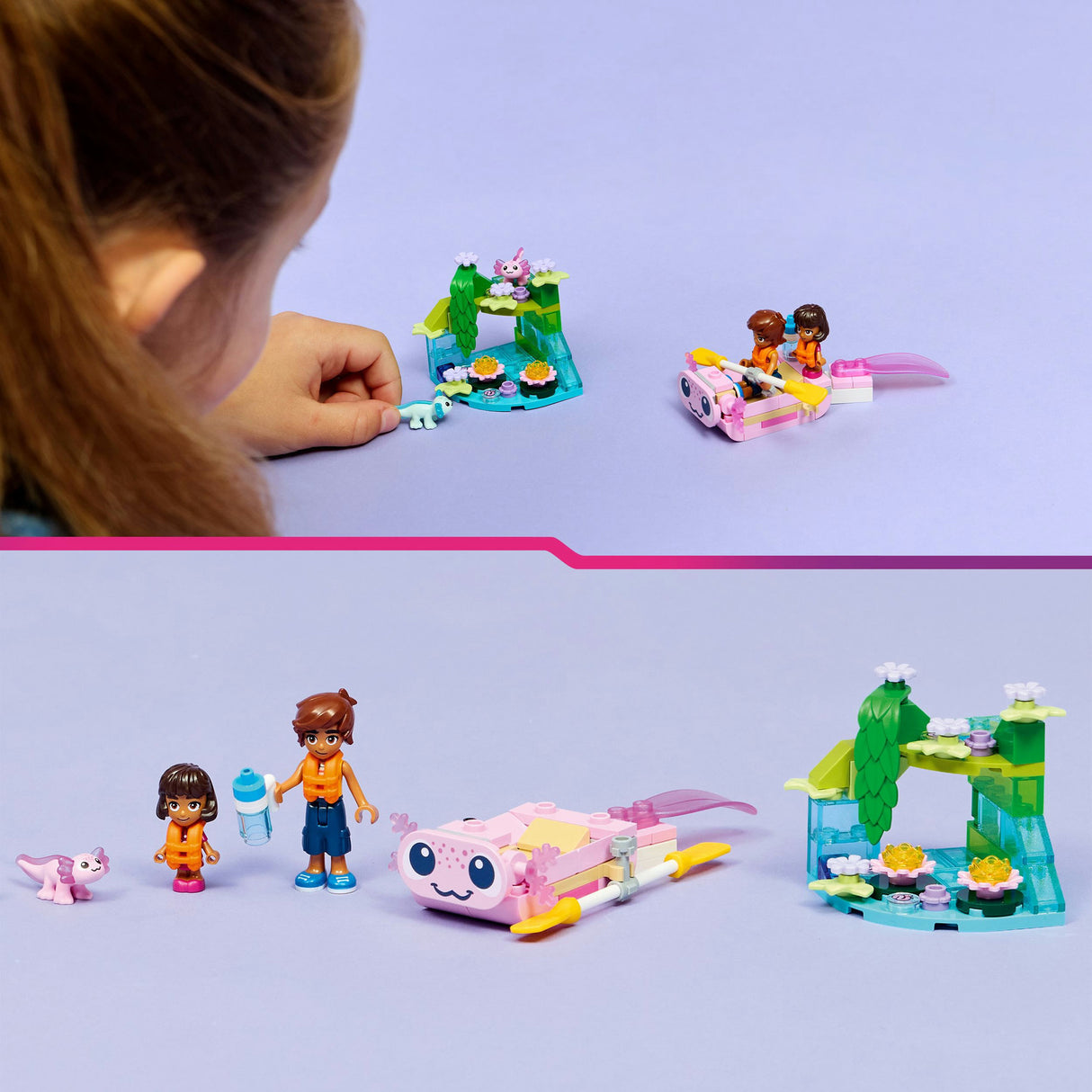 Lego friends axolotl adventure boat building set - toy - 42681