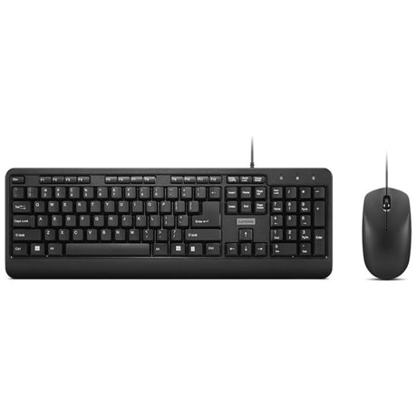 Lenovo 160 wired combo desktop set (black, US layout (QWERTY), 100%, USB-A, 1,600 dpi)
