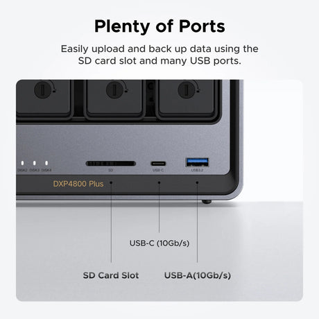 Ugreen nasync dxp4800 plus (grey, 1x 2.5gbe, 1x 10gbe, hdmi, usb-c)