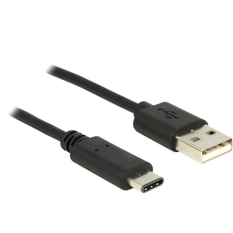 Delock USB-C 2.0 > USB-A cable (black, 1 meter)