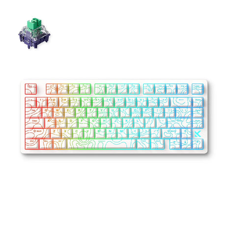 Mchose jet 75 hall effect magnetic switch gaming keyboard (white, US layout (QWERTY), Kailh magnetic god, 75%, 8k, RGB, hot-swappable, USB-C, Hall effect sensor)