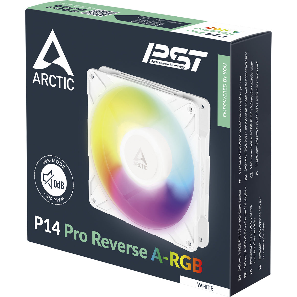 Arctic P14 Pro Reverse A-RGB Case Fan (White, 140 x 140 x 30 mm, PWM)