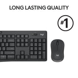 Conjunto de mesa combinado de teclado e mouse sem fio silencioso Logitech mk295 (preto, layout internacional dos EUA (qwerty), 100%)