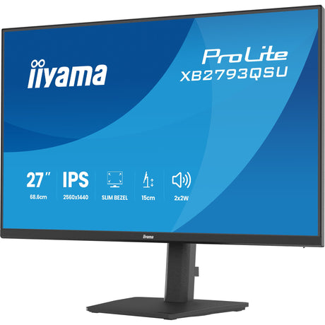 Iiyama ProLite XB2793QSU-B1 27" monitor (black (matte), HDMI, DisplayPort, USB, audio)
