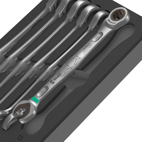 Wera self-setting spanner 6000 Joker Set 1 tool set (black grey, combination ratchet wrench set, in foam insert for workshop trolley)