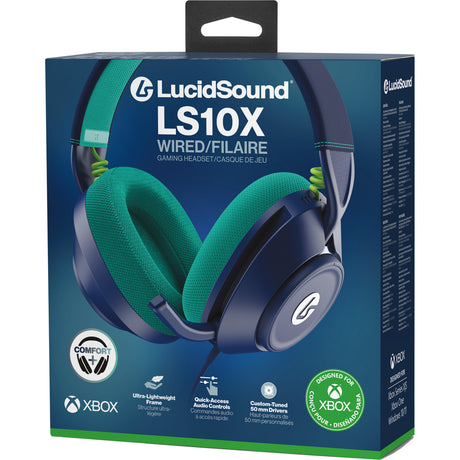 Powera Lucidsound LS10X Gen 2 Wired Gaming Headset - Mariner Blue Over-Ear Gaming Headset (Dark Blue Light Blue, Xbox Series X|S, Xbox One, PC)