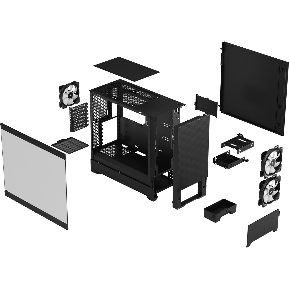 Fractal Design Pop Air rgb Midi Tower Gehäuse (schwaarz | 2x usb-a | rgb | temperéiert Glas)