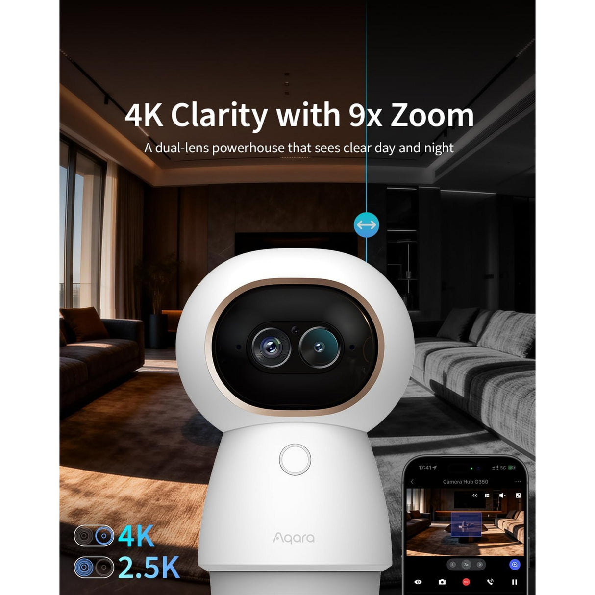 Aqara Camera Hub G350 Select – 4K dvojitá kamera – Matter 1.5 Hub