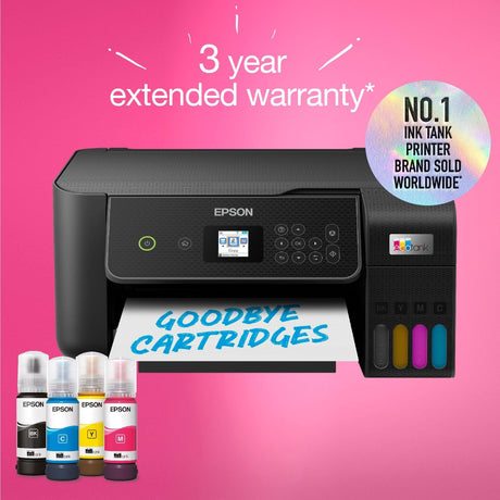 Epson EcoTank ET-2871 A4 Multifunction Wi-Fi Printer with Ink Tank All-in-One Inkjet Printer (Black, Scan, Copy, Wi-Fi, Includes up to 3 Years of Ink)