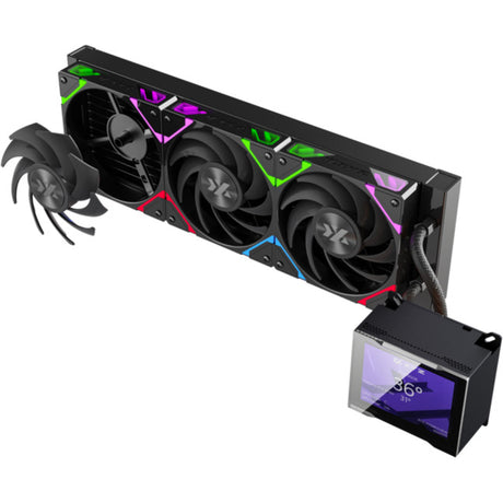 Xyz pc gear hydroview aio 360 water cooling (black, argb, pwm)