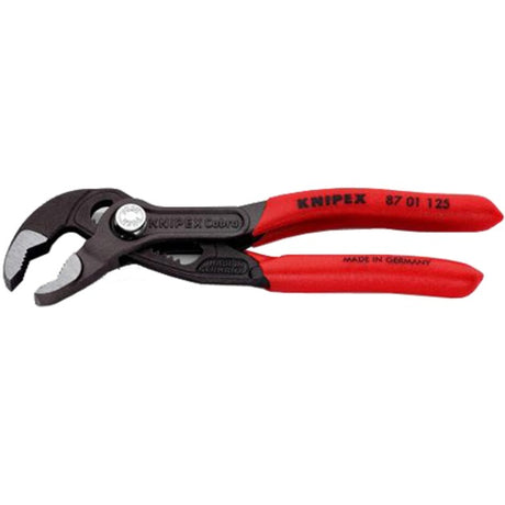 Szczypce do pomp wodnych Knipex cobra 125 mm (czerwone, ząbkowane powierzchnie chwytne)
