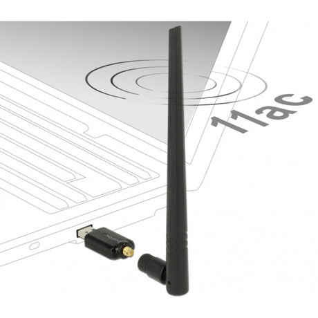 Delock USB 3.0 Dual Band WLAN Stick Antenna (Black)