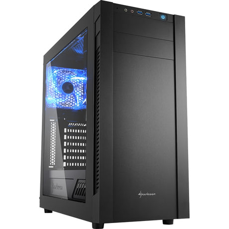Sharkoon s25-w midi tower behuizing (zwart | 2x usb-a | window)