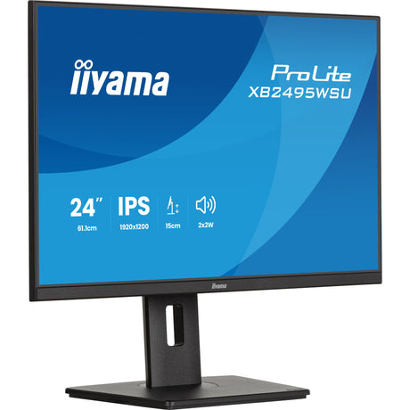 Iiyama Prolite XB2495WSU-B1 24.1 Monitor (black, 100 Hz, HDMI, DisplayPort, USB, audio)