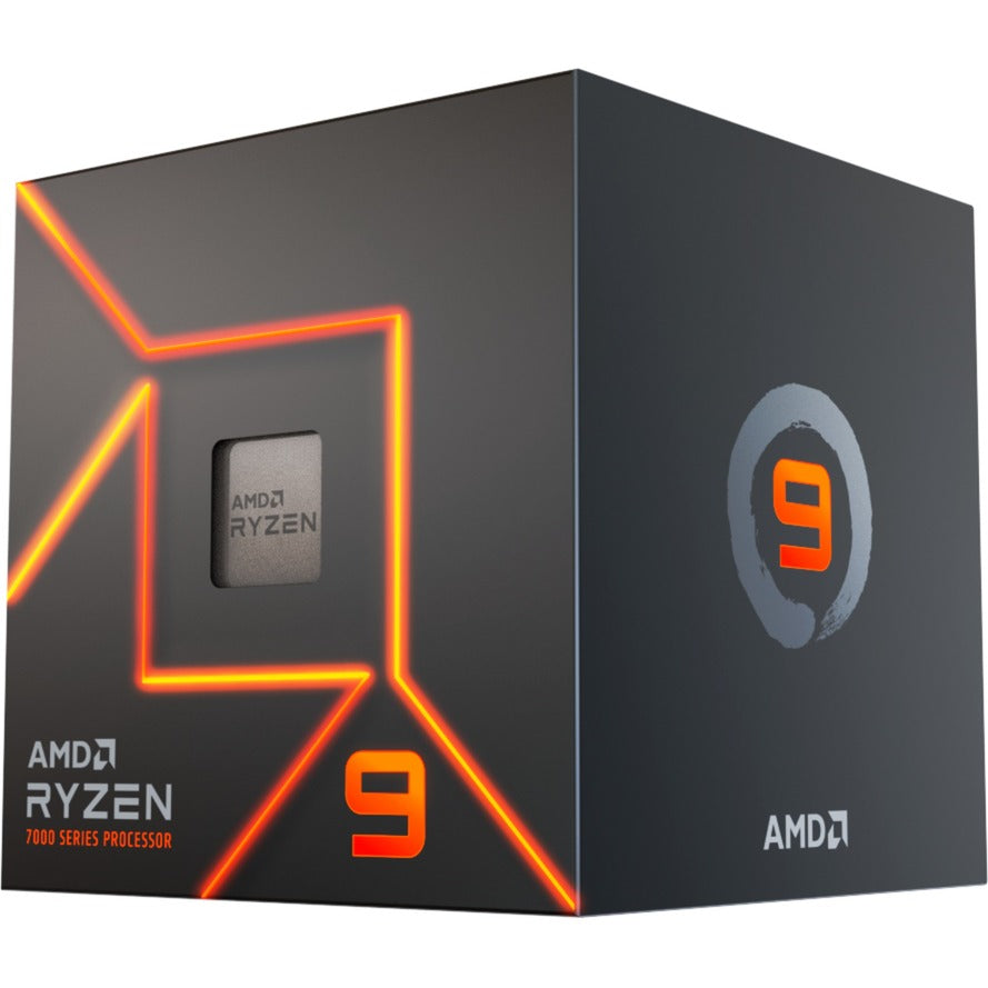 Soicéad AMD Ryzen 9 7900, 3.7 GHz (5.4 GHz Turbo Boost) próiseálaí AM5 (díghlasáilte, Wraith Prism, i mbosca)