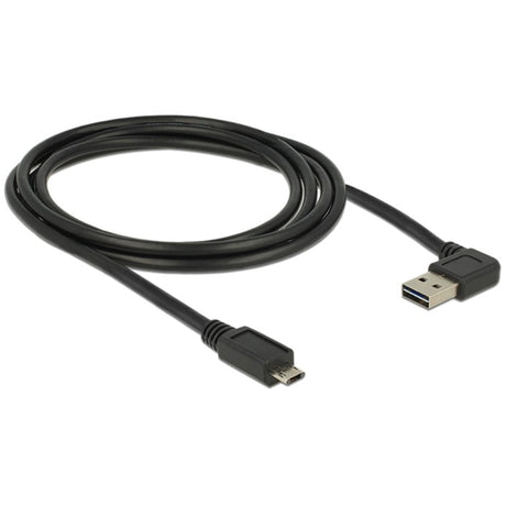 Delock easy-usb-a 2.0 männlech > easy-usb micro-usb-b 2.0 männlech Kabel (schwaarz, 2 Meter)