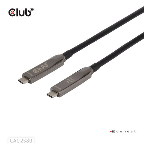 Club 3D plnohodnotný USB-C kabel, 15m (černý, 8k60hz 10gbps 60w)