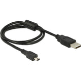 Cabo Delock USB 2.0-A > Cabo USB mini-B 5 pinos 0,70 m (preto)