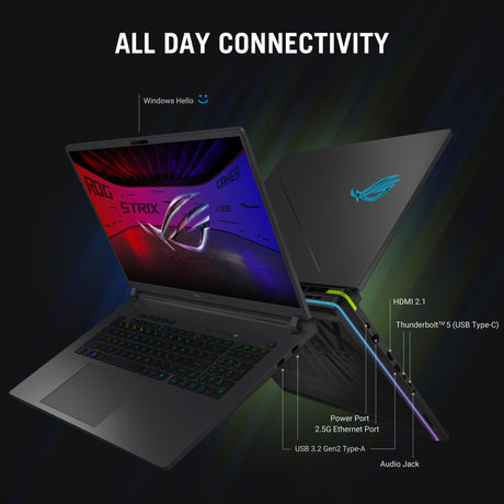 Asus rog strix g18 g815lr-s9005w 18 gaming laptop (zwart grijsgroen | ultra 9 275hx | rtx 5070 ti | 32 gb | 2 tb ssd)
