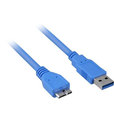 Sharkoon USB-A 3.0 to Micro-USB-B 3.0 cable (blue, 1 meter)