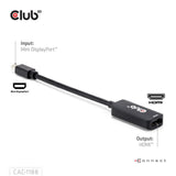 Club 3D Mini Displayport 1.4 to HDMI 8K60Hz M-F Adapter (Black)
