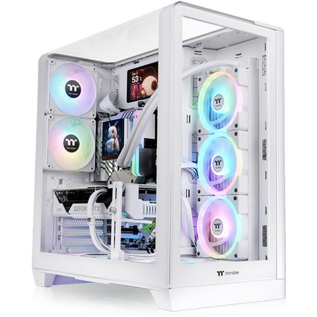 Thermaltake View 390 TG Snow Midi Tower Case (White | 2x USB-A | 1x USB-C | Tempered Glass)