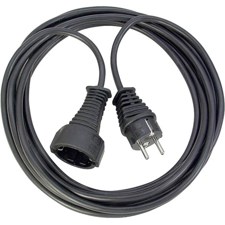 Brennerstuhl extension cable made of quality plastic with earthed contact plug and socket (indoor extension cable with 25m cable) black