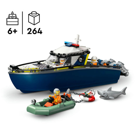 Lego ® city chase with police boat, really floats - 60456