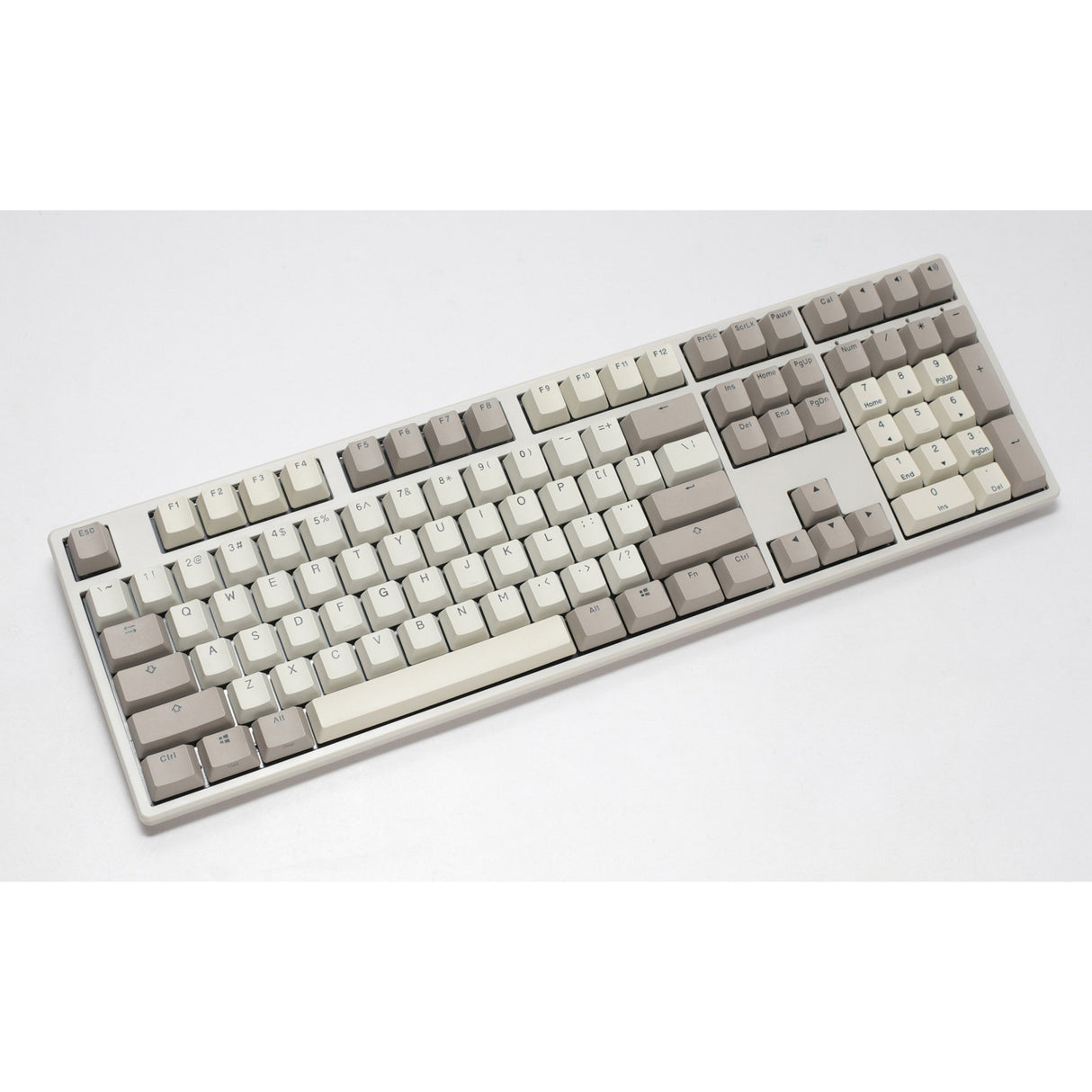 Ducky origin vintage mechanical keyboard (gray, us layout (qwerty), cherry mx brown, 100%, hot swap, pbt double-shot keycaps)