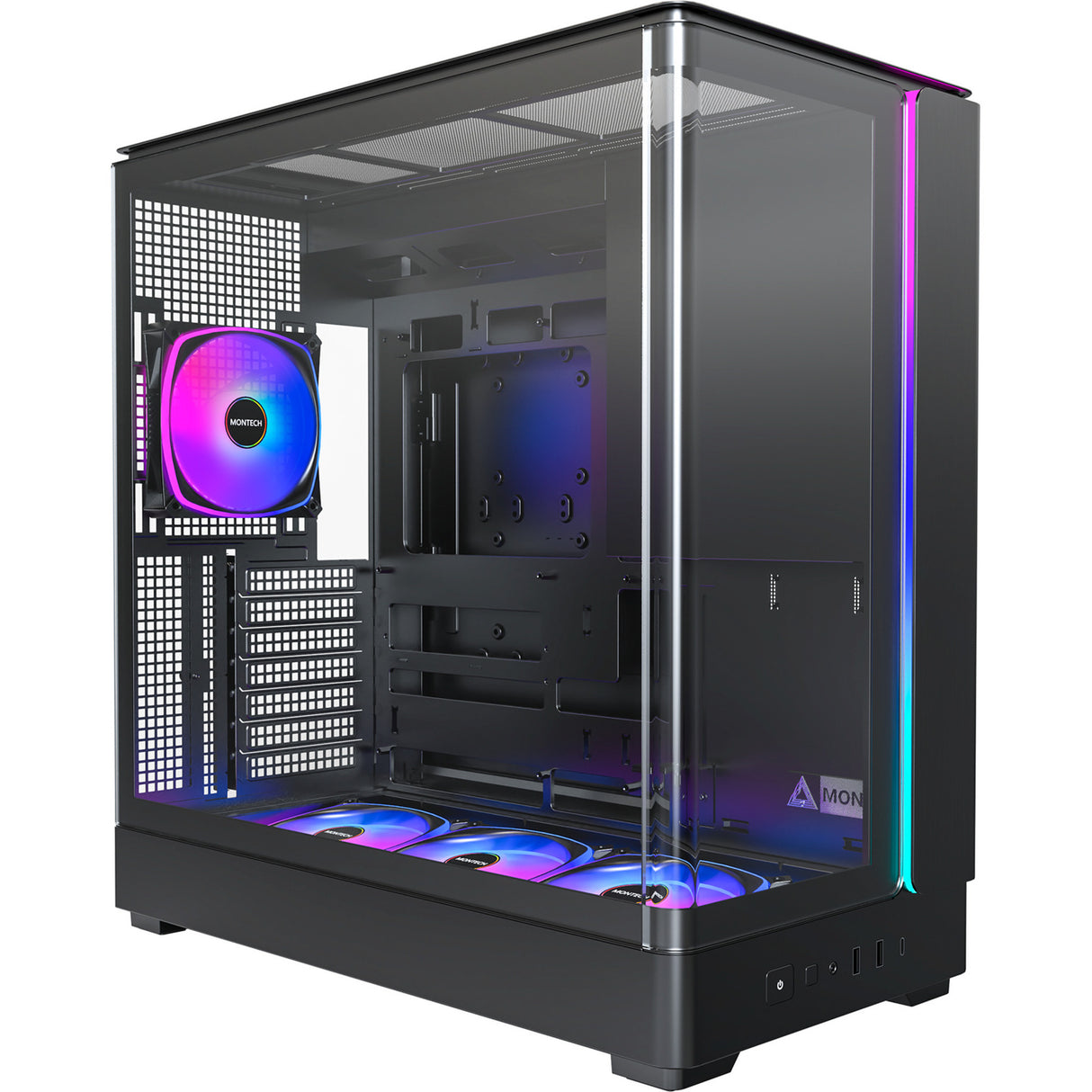 Montech King 45 Pro Midi Tower Case (Black | 2x USB-A | 1x USB-C | RGB | Window)
