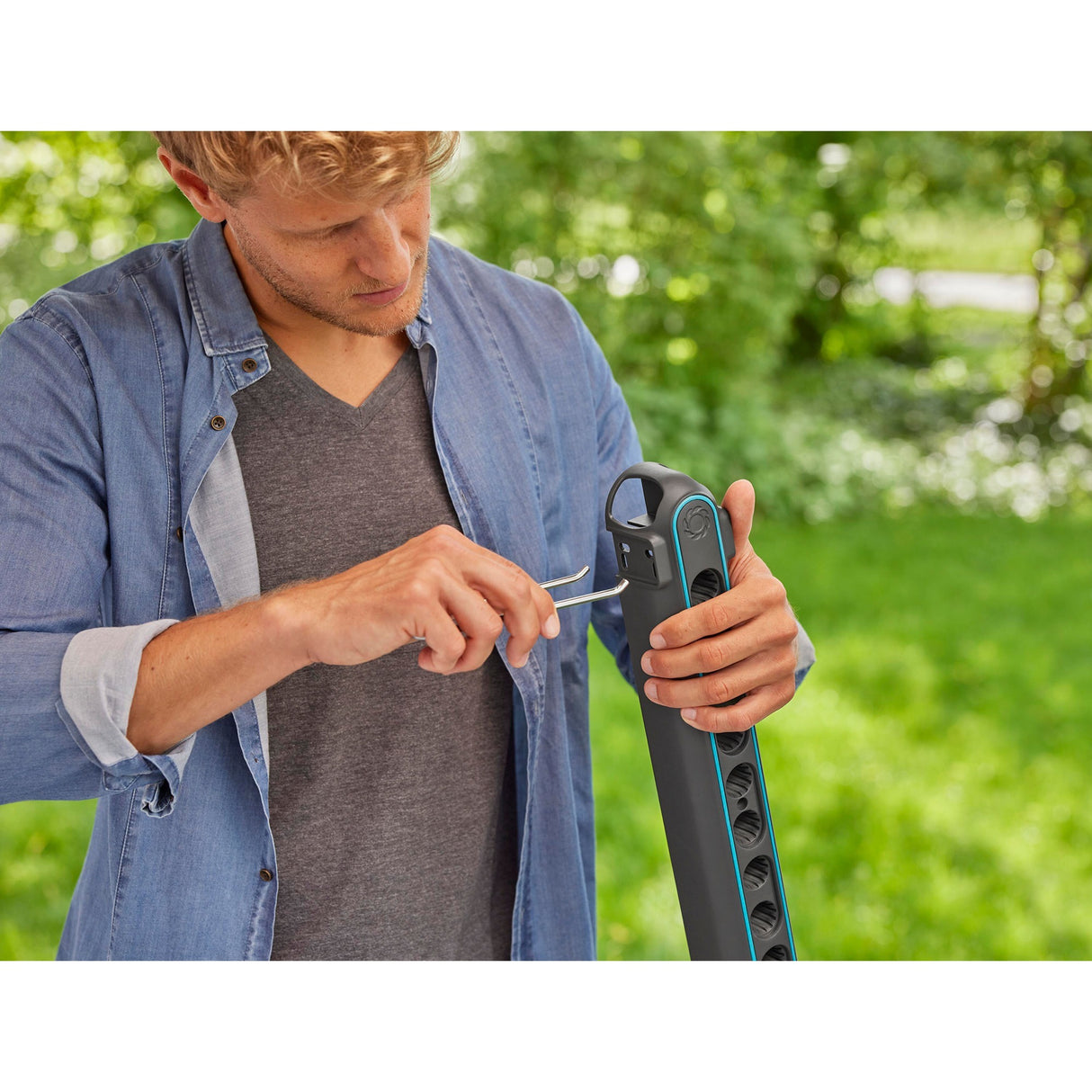 Gardena combisystem verktøystativ flex holder (mørkegrå turkis)