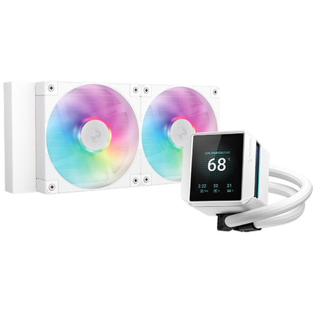 Refroidissement par eau Deepcool mystique 240 argb (blanc, connecteur de ventilateur PWM à 4 broches)