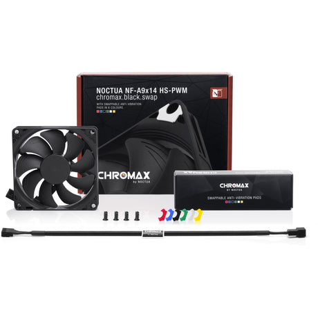 Noctua nf-a9x14 hs-pwm chromax.black kabinettvifte (svart, 92 x 92 x 14 mm)
