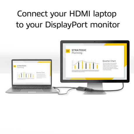 Aktivní připojení adaptéru hdmi na displayport, 4k@60hz (černá)