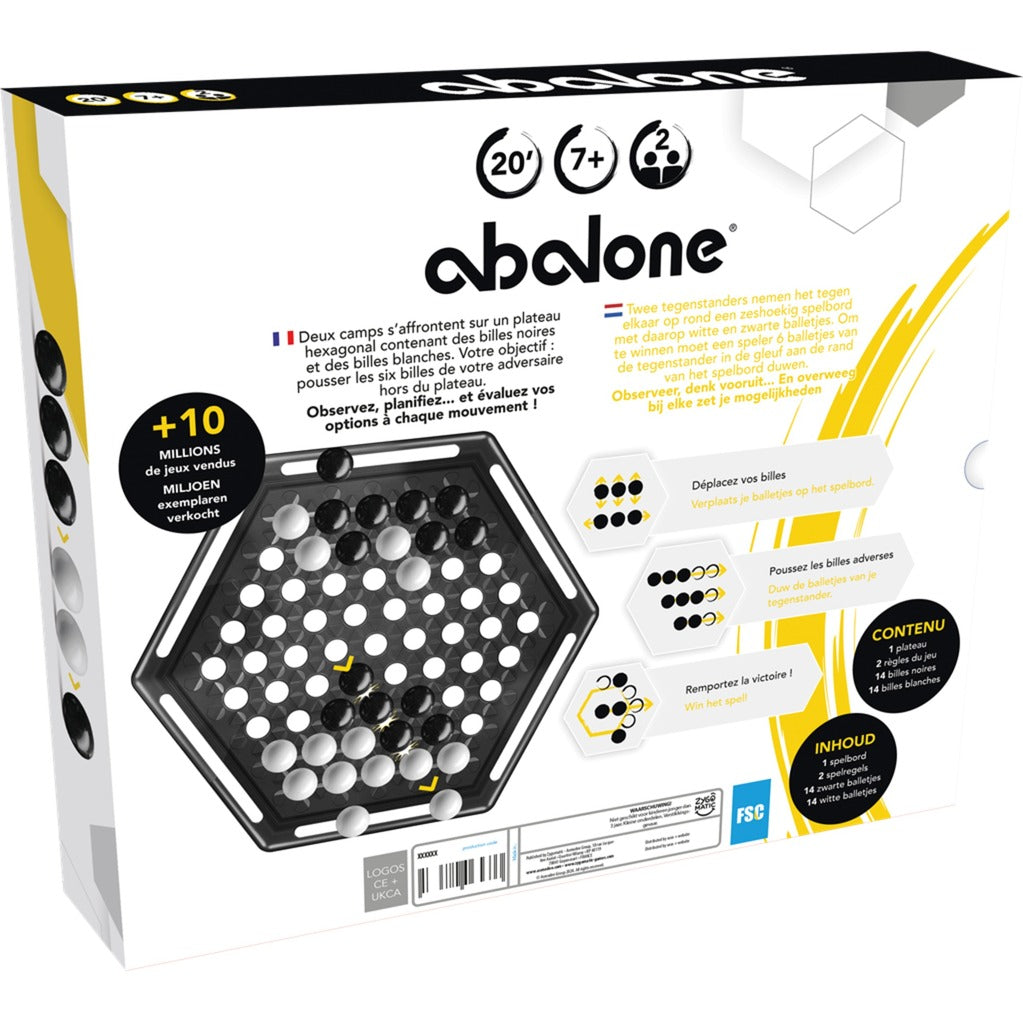Jeu de société Asmodee Abalone (français néerlandais, 2 joueurs, 20 minutes, à partir de 7 ans)