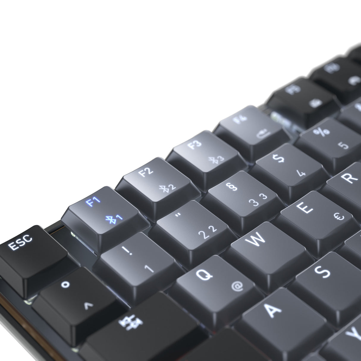 Cherry KW 550 MX LP mechanical keyboard (black, US layout (QWERTY), MX Low Profile 2.0 Ivory, 96%, white LEDs, PBT keycaps)