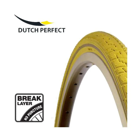 Nederlandsk perfekt dekk 28 x 1 ½ 40-635 Ingen punktering - Gul + refleksjon