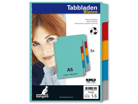Kangaro tab a5 üres karton 180 grammos válogatott 17 lyukú 5 darabos karton