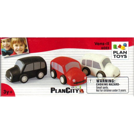 Oku plan toys 3 wooden delivery cars