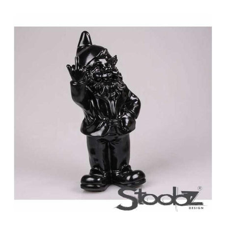 Stoobz design stoobz polystone beeld kabouter f*ck you zwart 20cm