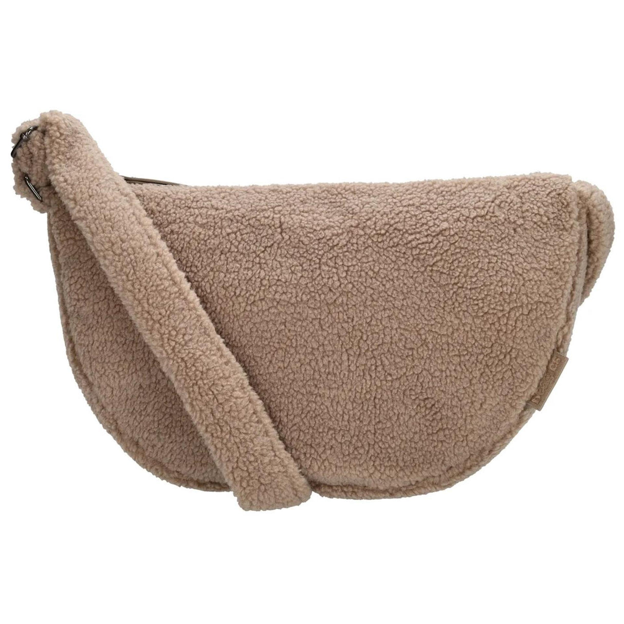Beagles flauschige Teddy-Mondtasche Umhängetasche 34x21x8cm Lugo Taupe